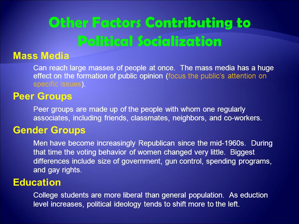3 theories of political socialization